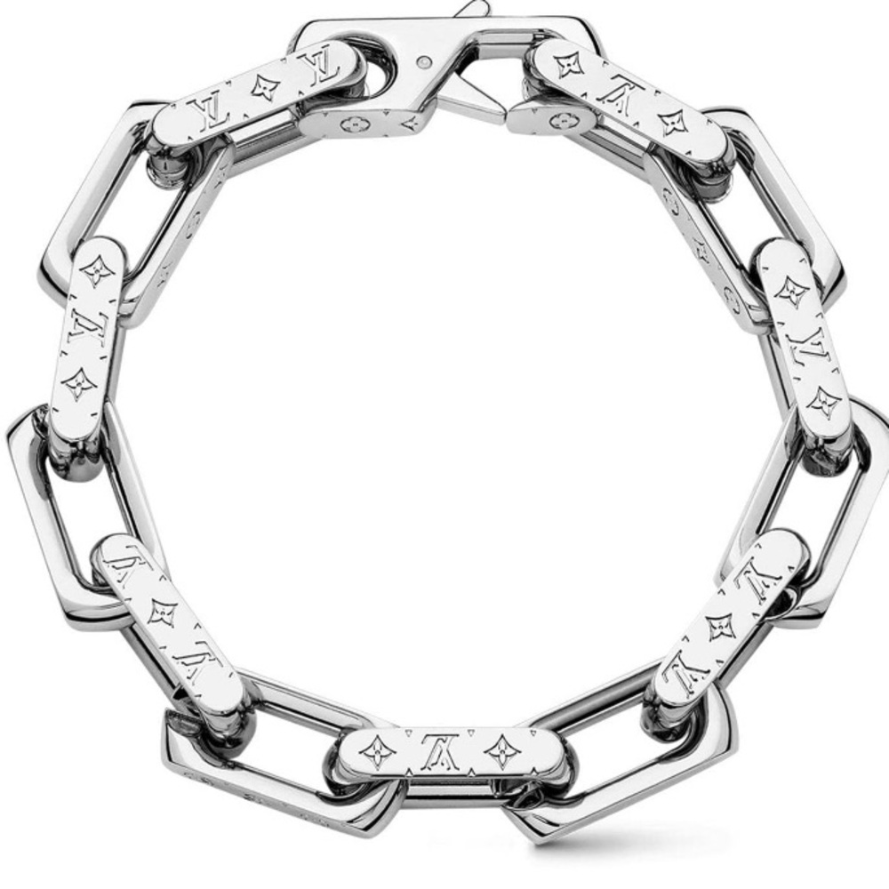 Louis Vuitton Silver Monogram Chain Bracelet